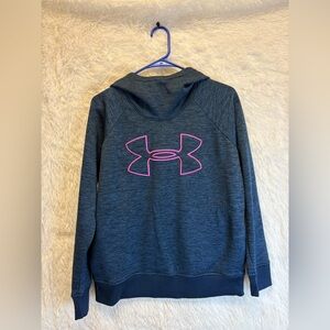 Under Armour Women's Navy Heather Hoodie with Pink Logo 💗